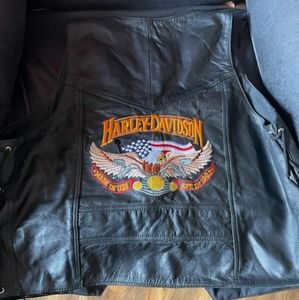 Vintage Harley Davidson leather vest